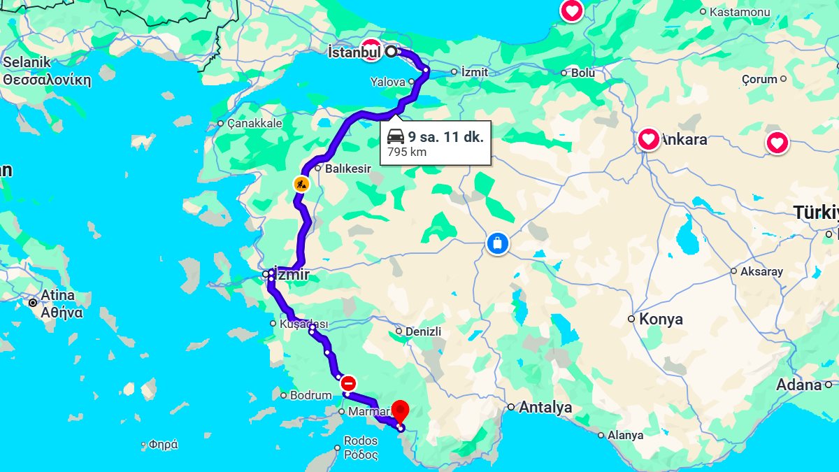 İstanbul ile Fethiye Arası Kaç KM? Kaç Saat? İstanbul/Fethiye Mesafe Bilgisi!