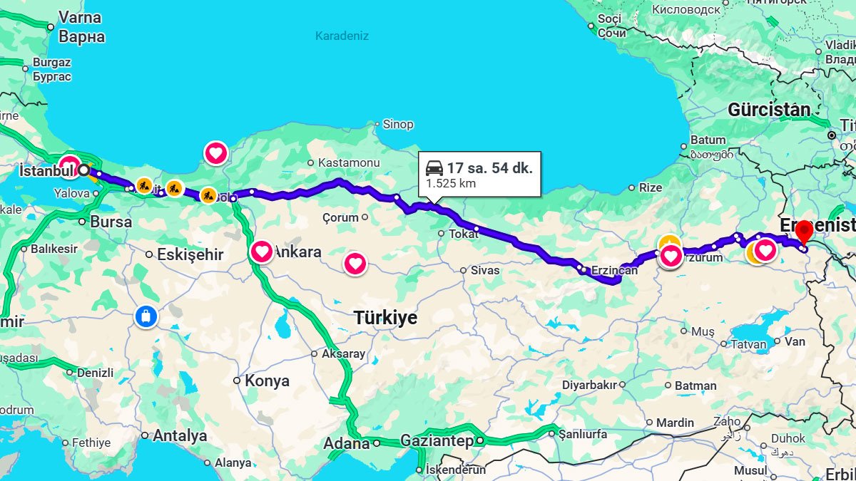 İstanbul ile Iğdır Arası Kaç KM? Kaç Saat? İstanbul/Iğdır Mesafe Bilgisi!