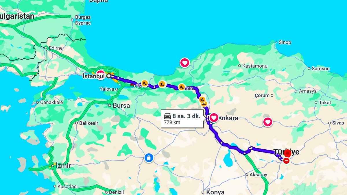İstanbul ile Kayseri Arası Kaç KM? Kaç Saat? İstanbul/Kayseri Mesafe Bilgisi!