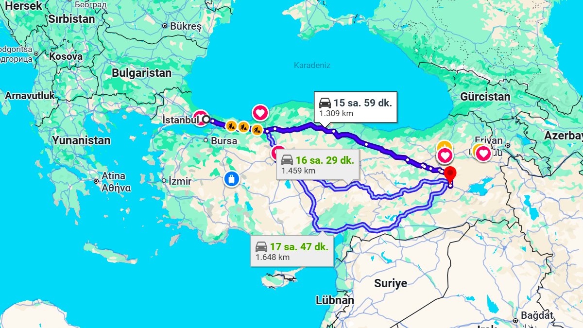 İstanbul ile Muş Arası Kaç Km? Kaç Saat? İstanbul/Muş Mesafe Bilgisi!