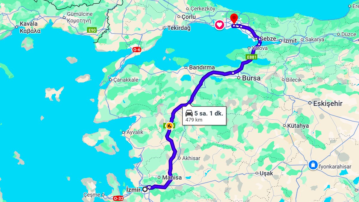 İzmir ile İstanbul Arası Kaç KM? Kaç Saat? İzmir/İstanbul Mesafe Bilgisi!