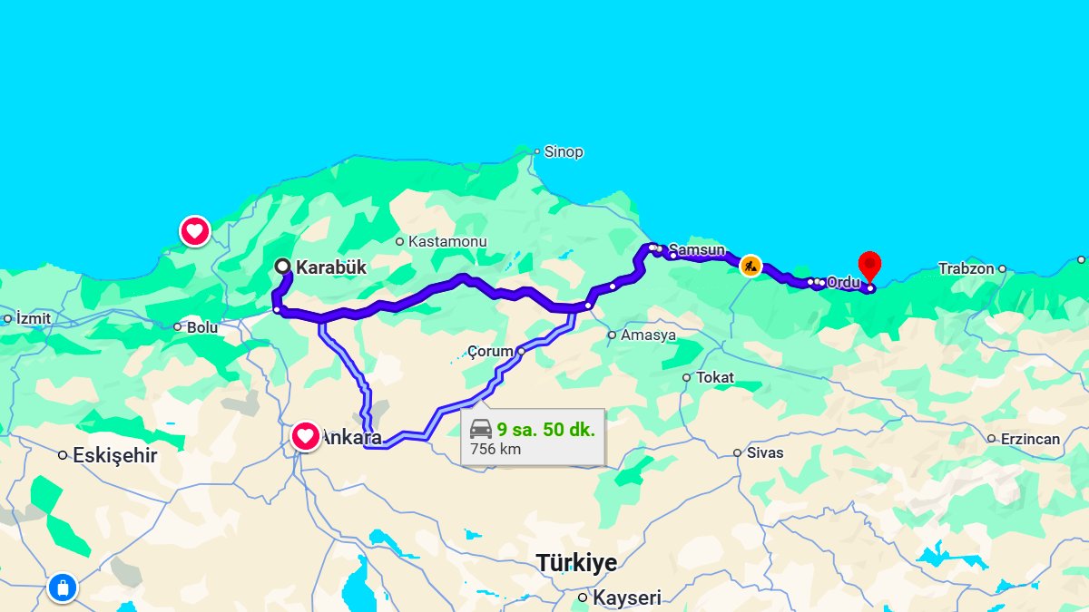 Karabük ile Giresun Arası Kaç KM? Kaç Saat? Karabük/Giresun Mesafe Bilgisi!