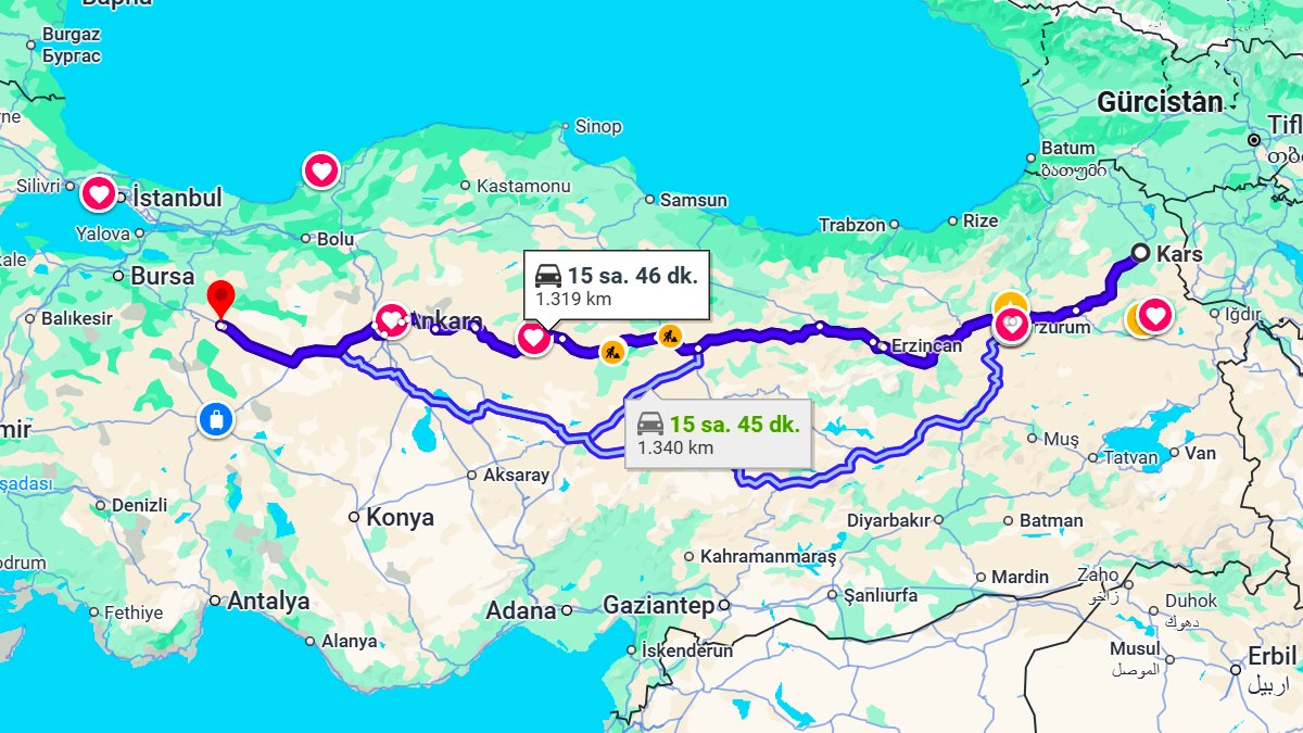 Kars ile Eskişehir Arası Kaç Km? Kaç Saat? Kars/Eskişehir Mesafe Bilgisi!