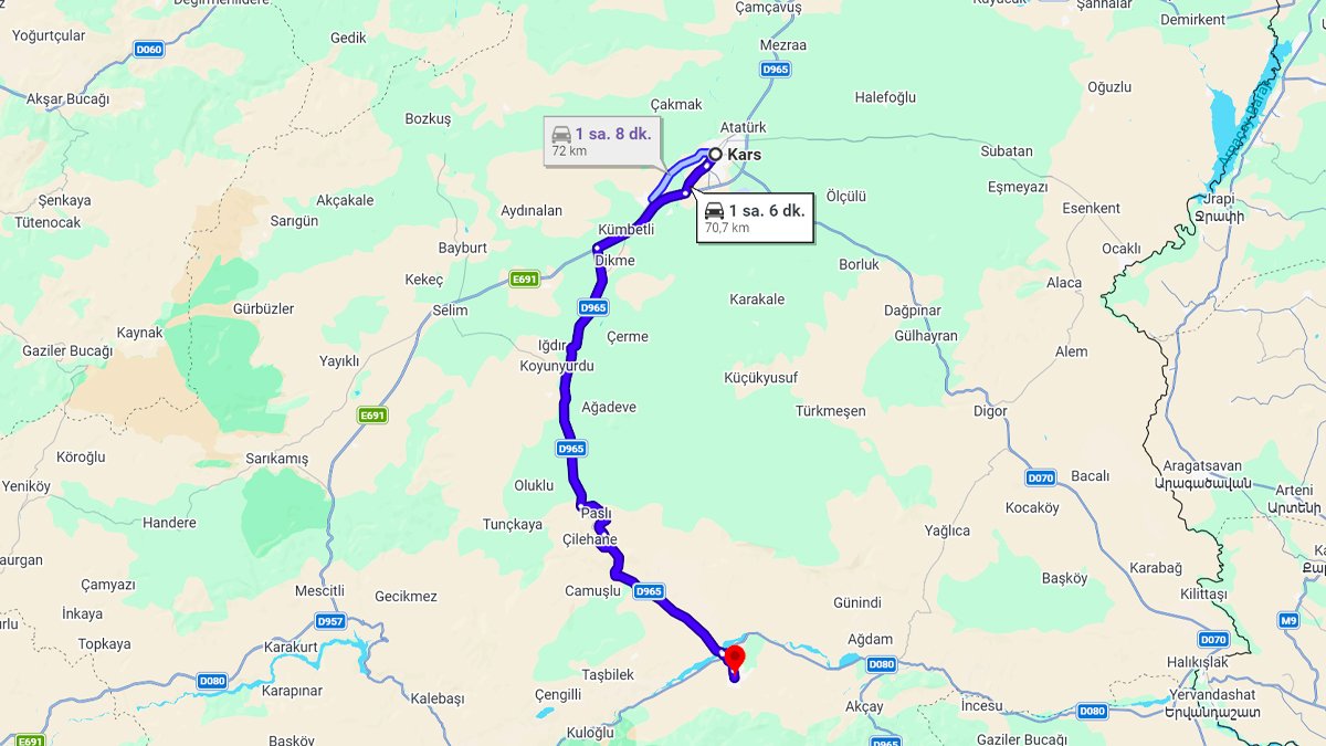 Kars ile Kağızman Arası Kaç KM? Kaç Saat? Kars/Kağızman Mesafe ve Yol Tarifi!