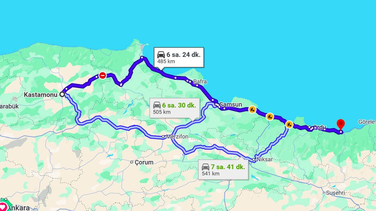 Kastamonu ile Giresun Arası Kaç KM? Kaç Saat? Kastamonu/Giresun Mesafe Bilgisi!