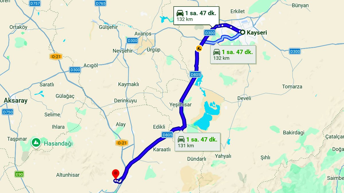 Kayseri ile Niğde Arası Kaç KM? Kaç Saat? Kayseri/Niğde Mesafe Bilgisi!