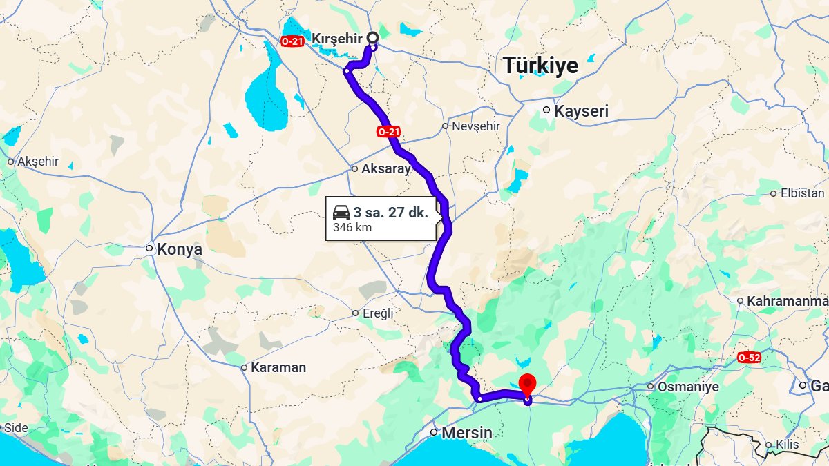 Kırşehir ile Adana Arası Kaç Km? Kaç Saat? Kırşehir/Adana Mesafe Bilgisi!