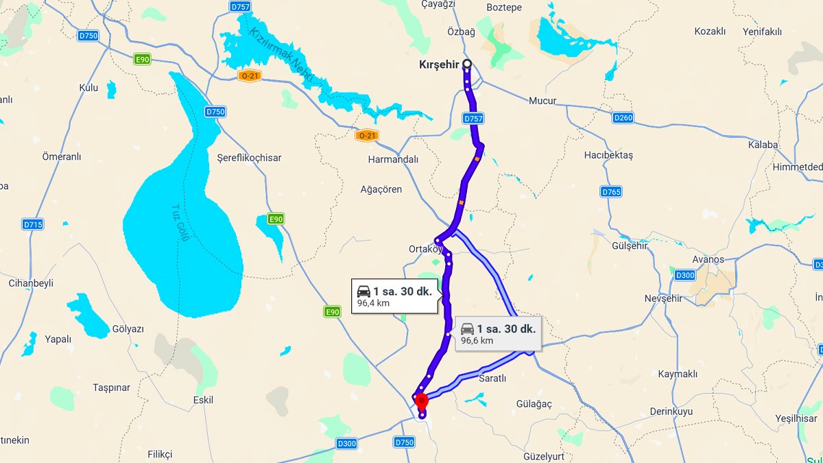 Kırşehir ile Aksaray Arası Kaç KM? Kaç Saat? Kırşehir/Aksaray Mesafe Bilgisi!