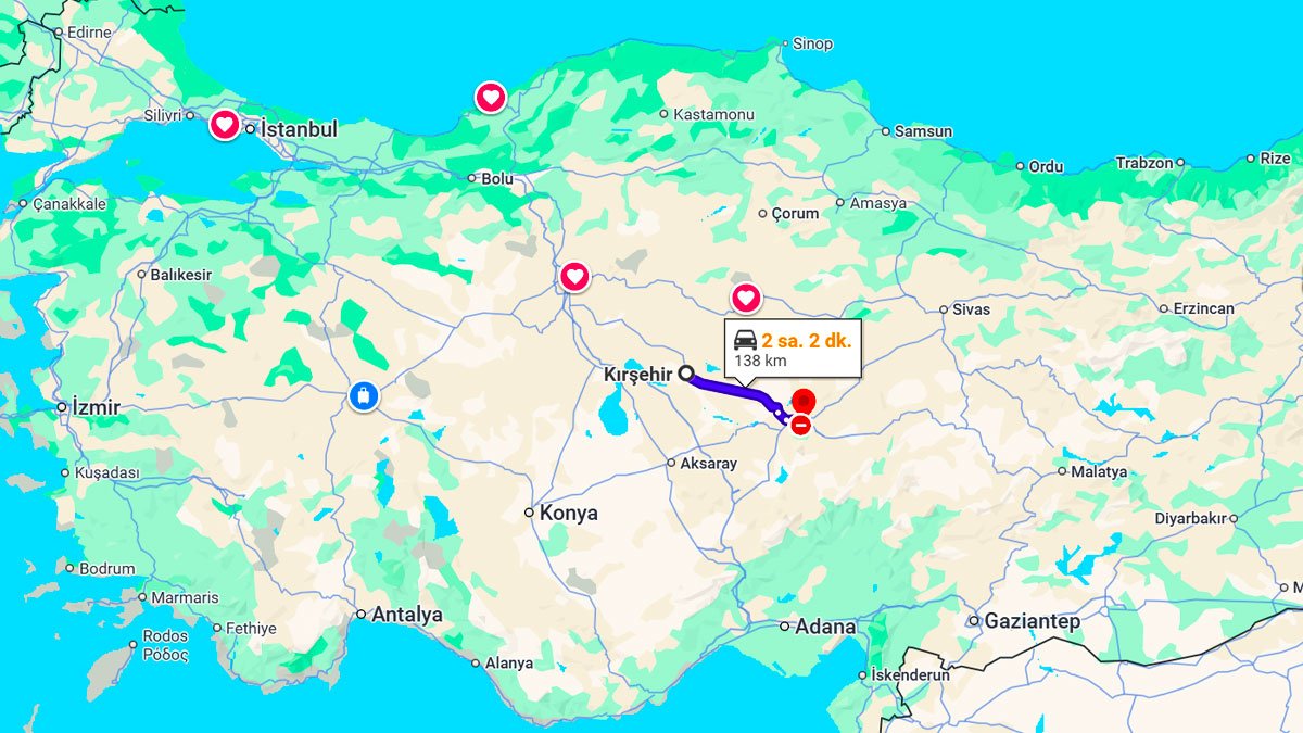 Kırşehir ile Kayseri Arası Kaç Km? Kaç Saat? Kırşehir/Kayseri Mesafe Bilgisi!