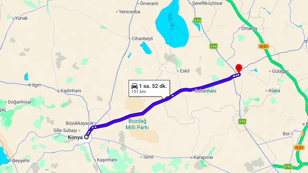 Konya ile Aksaray Arası Kaç KM? Kaç Saat? Konya/Aksaray Mesafe Bilgisi!