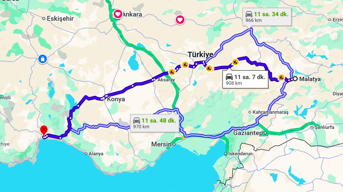Malatya ile Antalya Arası Kaç KM? Kaç Saat? Malatya/Antalya Mesafe Bilgisi!