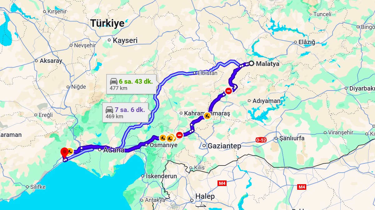 Malatya ile Mersin Arası Kaç Km? Kaç Saat? Malatya/Mersin Mesafe Bilgisi!