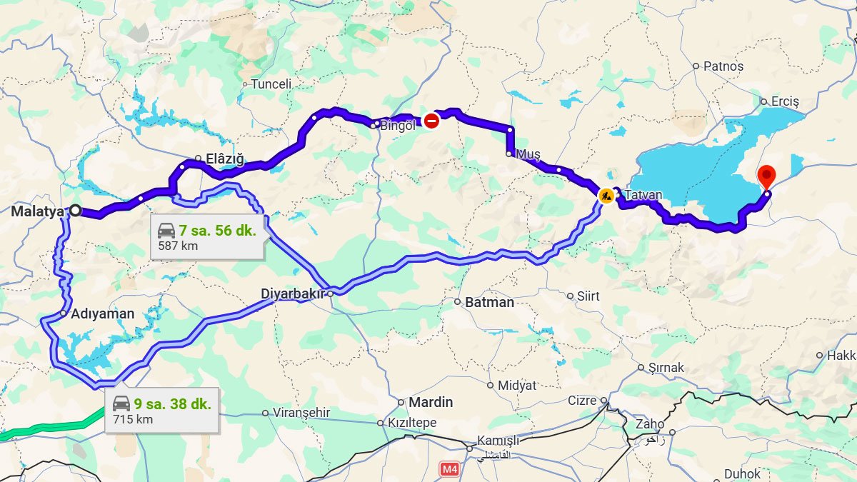 Malatya ile Van Arası Kaç KM? Kaç Saat? Malatya/Van Mesafe Bilgisi!