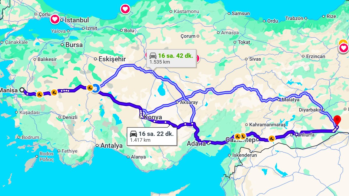 Manisa ile Mardin Arası Kaç KM? Kaç Saat? Manisa/Mardin Mesafe Bilgisi!
