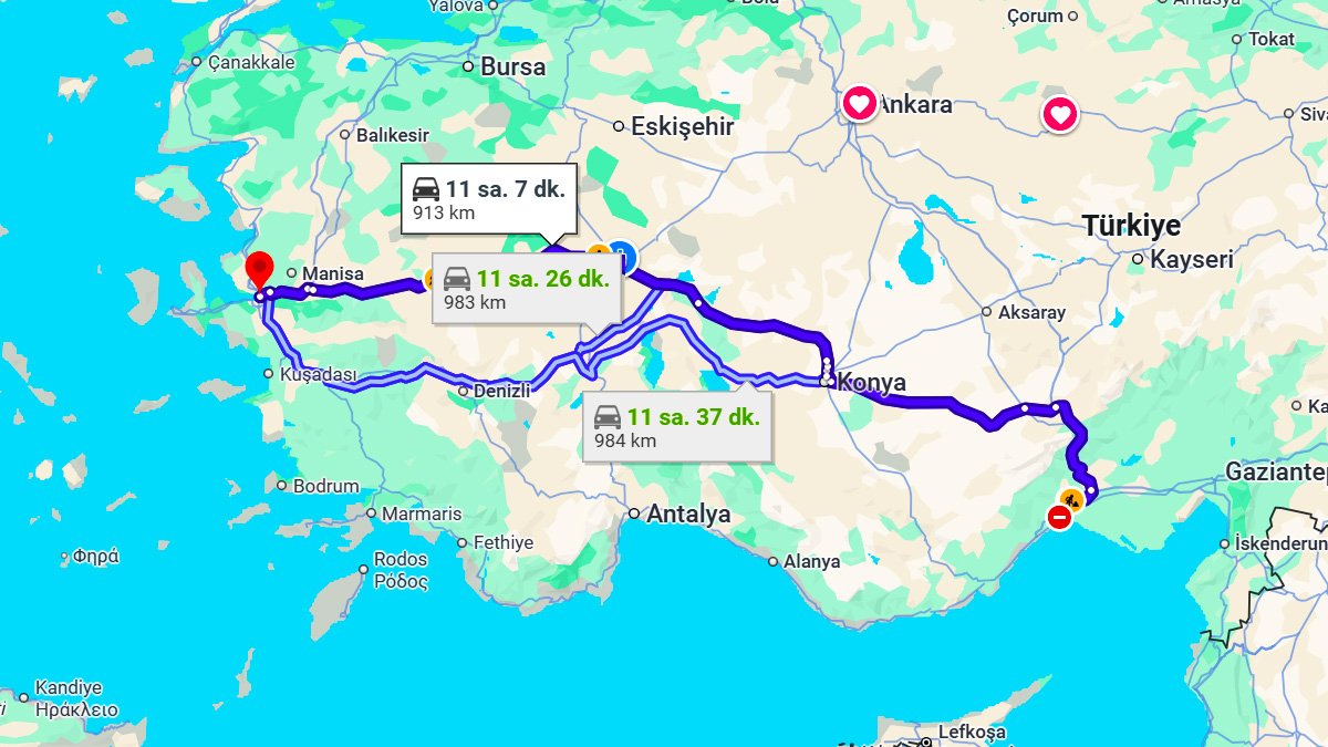 Mersin ile İzmir Arası Kaç KM? Kaç Saat? Mersin/İzmir Mesafe Bilgisi!