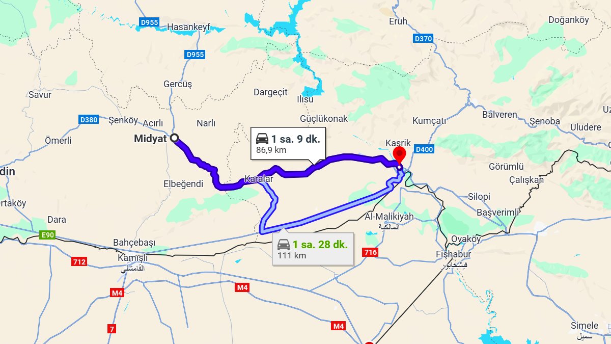 Midyat ile Cizre Arası Kaç KM? Kaç Saat? Midyat/Cizre Mesafe Bilgisi!