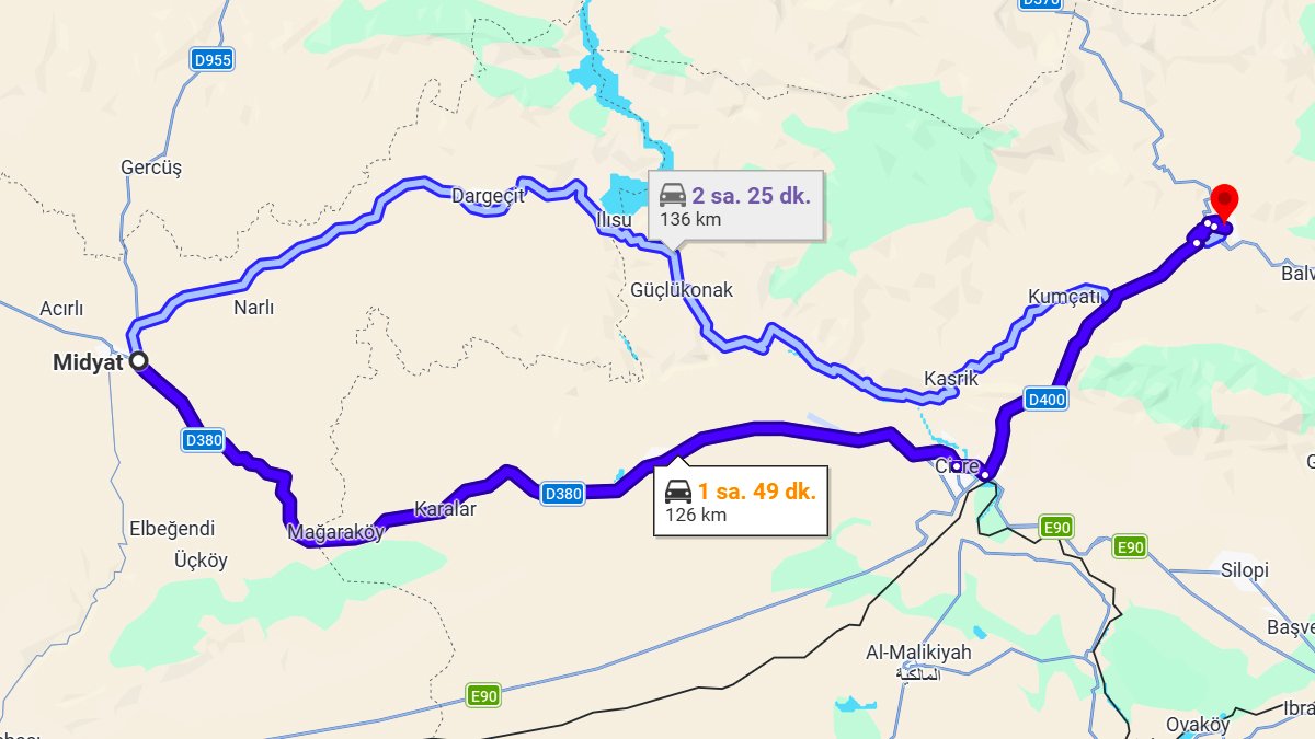 Midyat Şırnak Arası Kaç Km?