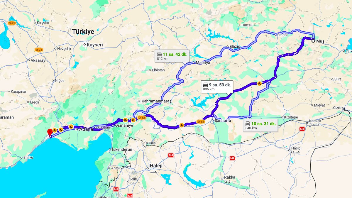 Muş ile Mersin Arası Kaç KM? Kaç Saat? Muş/Mersin Mesafe Bilgisi!