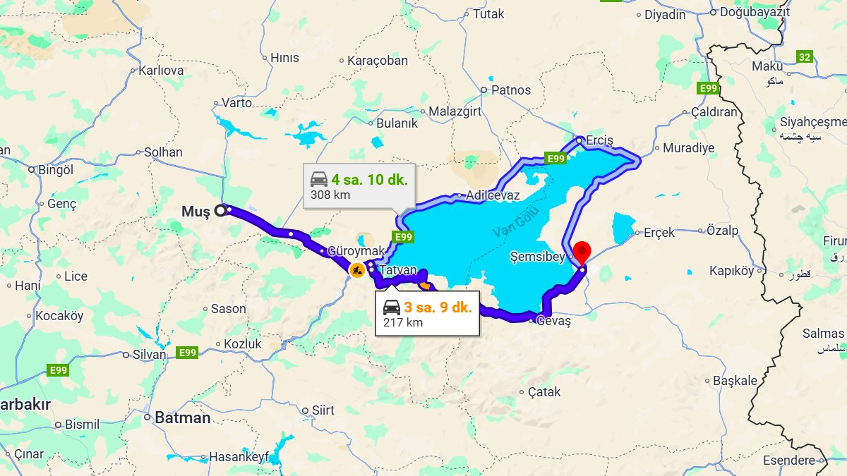 Muş ile Van Arası Kaç Km? Kaç Saat? Muş/Van Mesafe Bilgisi!
