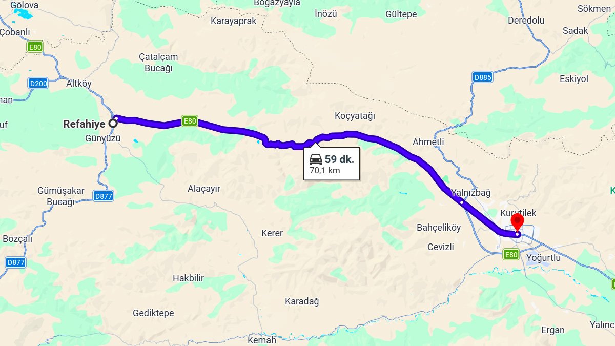Refahiye ile Erzincan Arası Kaç KM? Kaç Saat? Refahiye/Erzincan Mesafe Bilgisi!