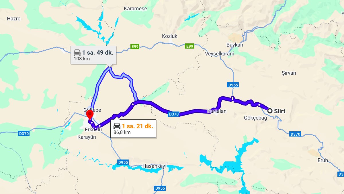 Siirt ile Batman Arası Kaç Km? Kaç Saat? Siirt/Batman Mesafe Bilgisi!