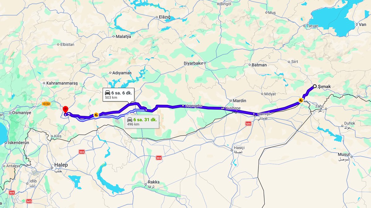 Şırnak ile Gaziantep Arası Kaç KM? Kaç Saat? Şırnak/Gaziantep Mesafe Bilgisi!