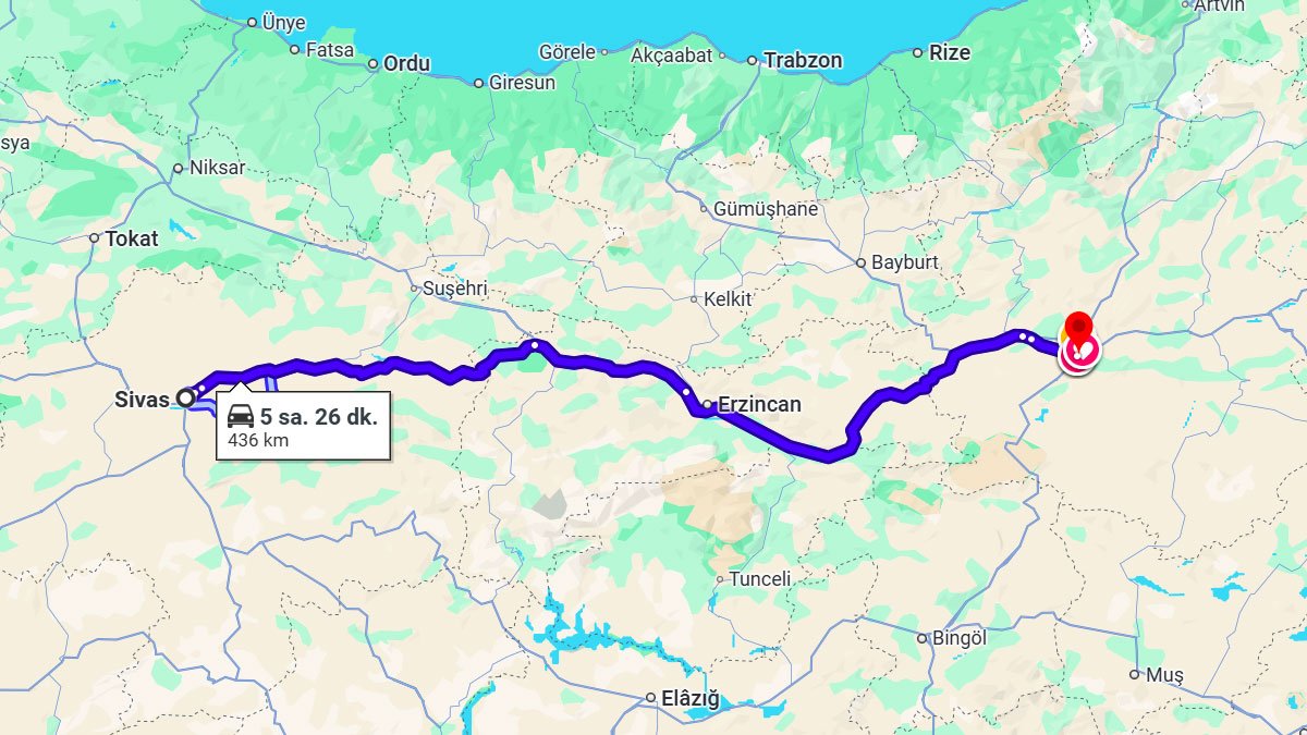 Sivas ile Erzurum Arası Kaç KM? Kaç Saat? Sivas/Erzurum Mesafe Bilgisi!