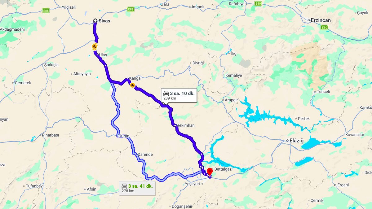 Sivas ile Malatya Arası Kaç KM? Kaç Saat? Sivas/Malatya Mesafe Bilgisi!