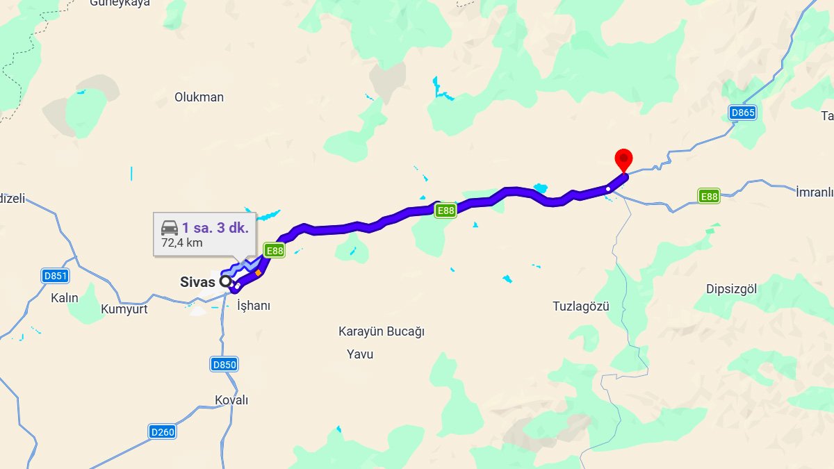Sivas ile Zara Arası Kaç KM? Kaç Saat? Sivas/Zara Mesafe Bilgisi!