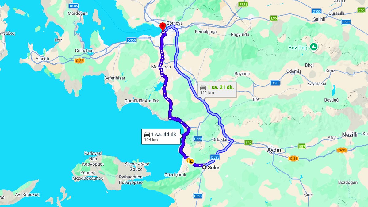 Söke ile İzmir Arası Kaç KM? Kaç Saat? Söke/İzmir Mesafe Bilgisi!