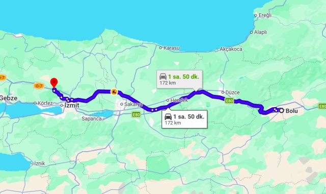 Bolu Kocaeli Arası Kaç Km?