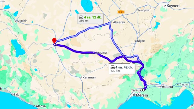 Tarsus Konya Arası Kaç Km?