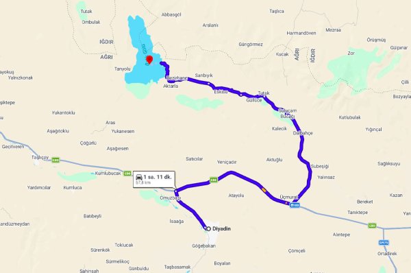 Diyadin Balık Gölü Arası Kaç Km?