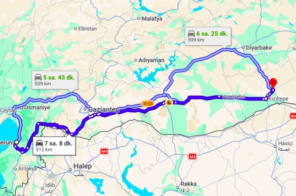 İskenderun Mardin Arası Kaç Km?