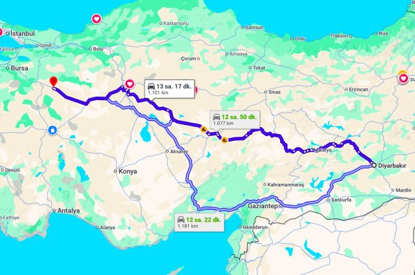 Diyarbakır Eskişehir Arası Kaç Km?