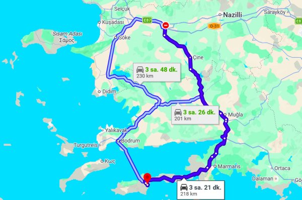Aydın Datça Arası Kaç Km?