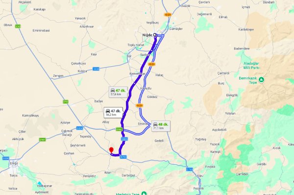 Niğde Ulukışla Arası Kaç Km?