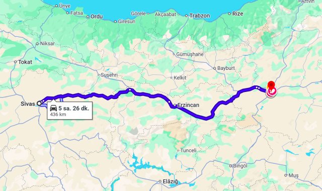 Sivas Erzurum Arası Kaç Km?