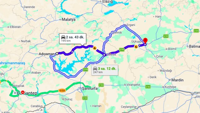 Adıyaman Diyarbakır Arası Kaç Km?