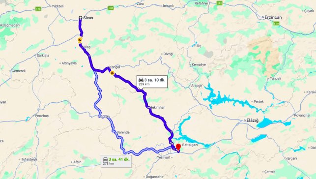 Sivas Malatya Arası Kaç Km?