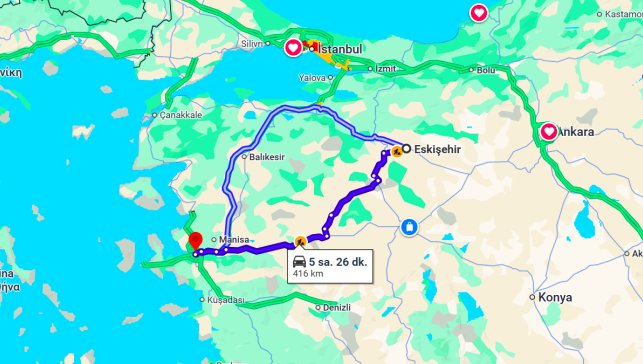 Eskişehir İzmir Arası Kaç Km?