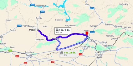 Midyat Cizre Arası Kaç Km?