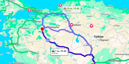 Mersin Kütahya Arası Kaç Km?