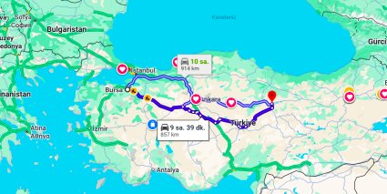 Bursa Sivas Arası Kaç Km?