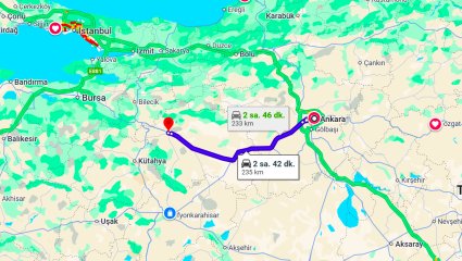 Ankara Eskişehir Arası Kaç Km?