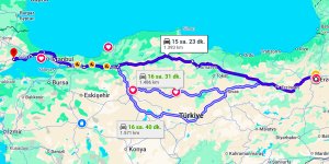 Erzurum Tekirdağ Arası Kaç Km?