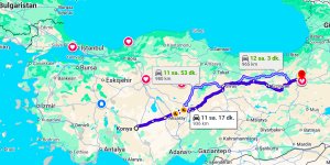 Konya Erzurum Arası Kaç Km?