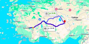 Denizli Aksaray Arası Kaç Km?