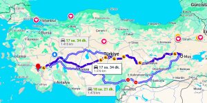 Muş Denizli Arası Kaç Km?