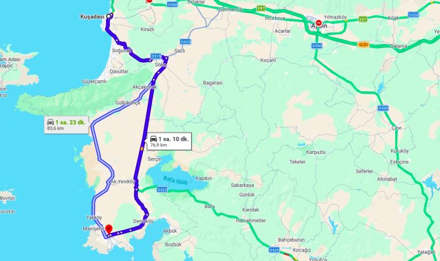 Kuşadası Didim Arası Kaç Km?